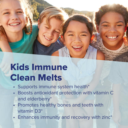 Superior Source Kid's Immune Clean Melts - Immunity Support (C, D3, Zinc, Elderberry) - Non-GMO & Gluten-Free