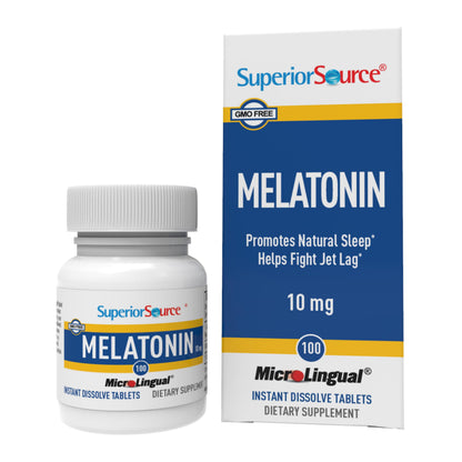 Superior Source Melatonin 10 mg – Sleep Support for Adults with Chamomile | MicroLingual Tablets