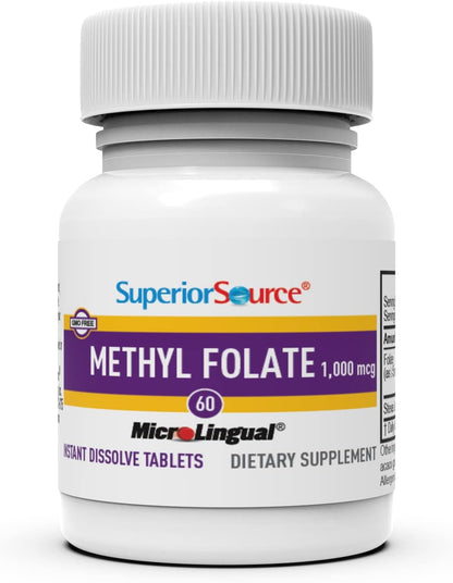 Superior Source Methyl Folate 1,000 mcg — Sublingual Tablets (60)