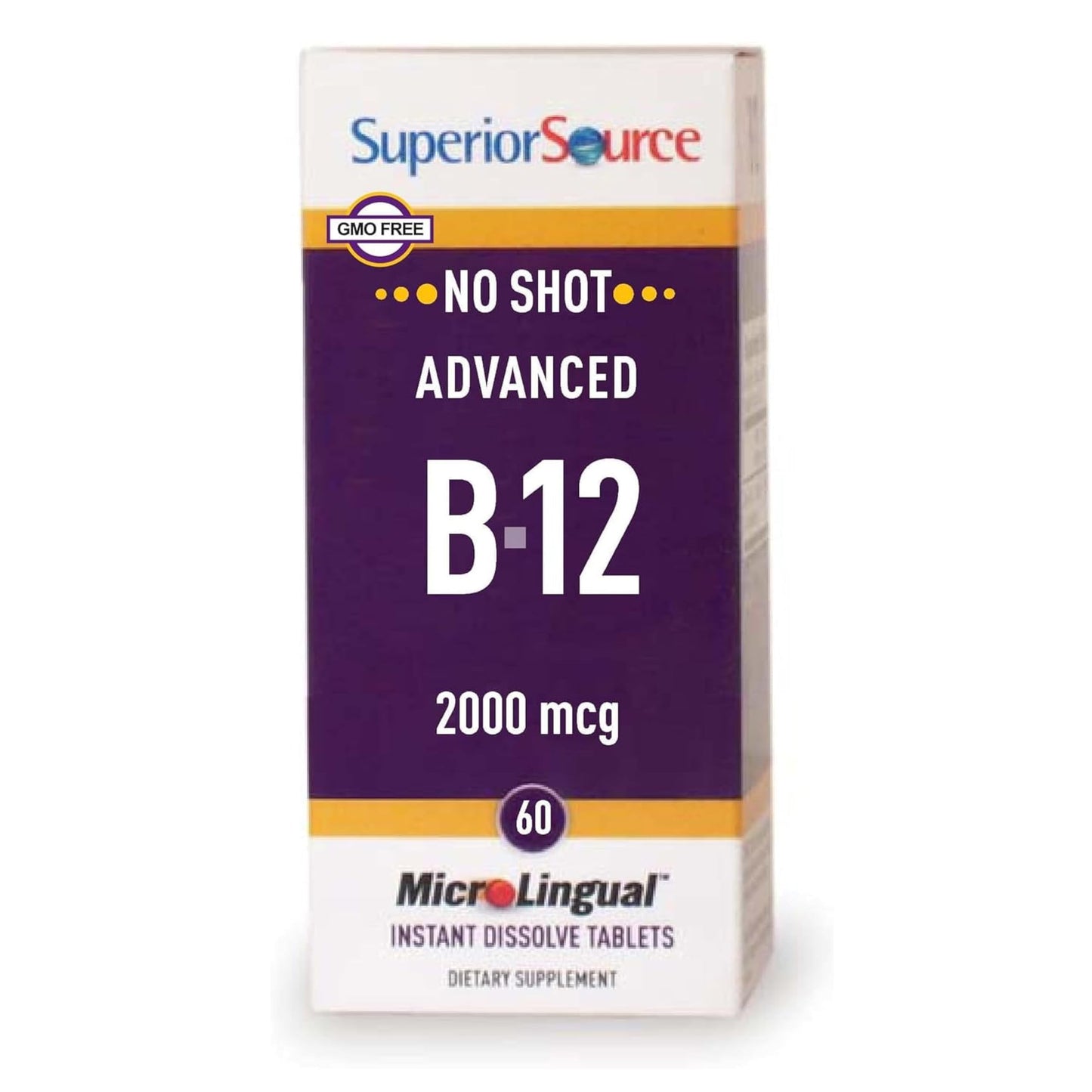 Superior Source NO SHOT B-12 2000 mcg | Sublingual Methylcobalamin