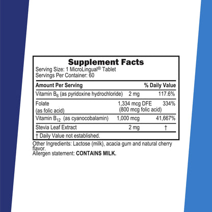 Superior Source No Shot B12 B6 Folic Acid 60 Sublingual Tablets