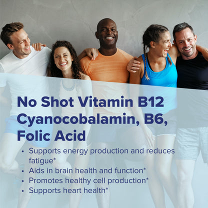 Superior Source No Shot B-12 Cyanocobalamin 1000 mcg + B-6 & Folic Acid 400 mcg – 60 Sublingual Tablets