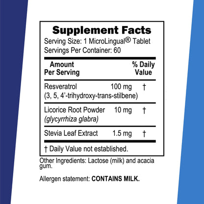 Superior Source Resveratrol 100 mg – 60 MicroLingual Tablets | Supports Brain & Heart Health, Non-GMO & Gluten-Free
