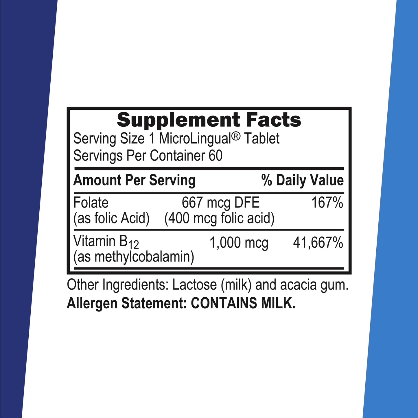Superior Source No Shot Methylcobalamin B12 with Folic Acid – 60 Count