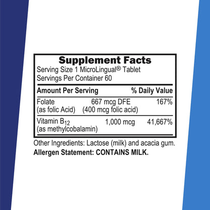 Superior Source No Shot Methylcobalamin B12 with Folic Acid – 60 Count