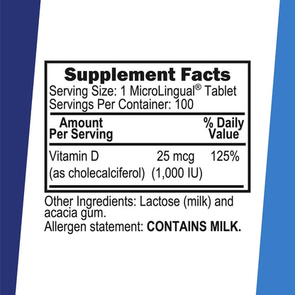 Superior Source Vitamin D3 1000 IU | Quick-Dissolve MicroLingual Tablets | Pack of 2