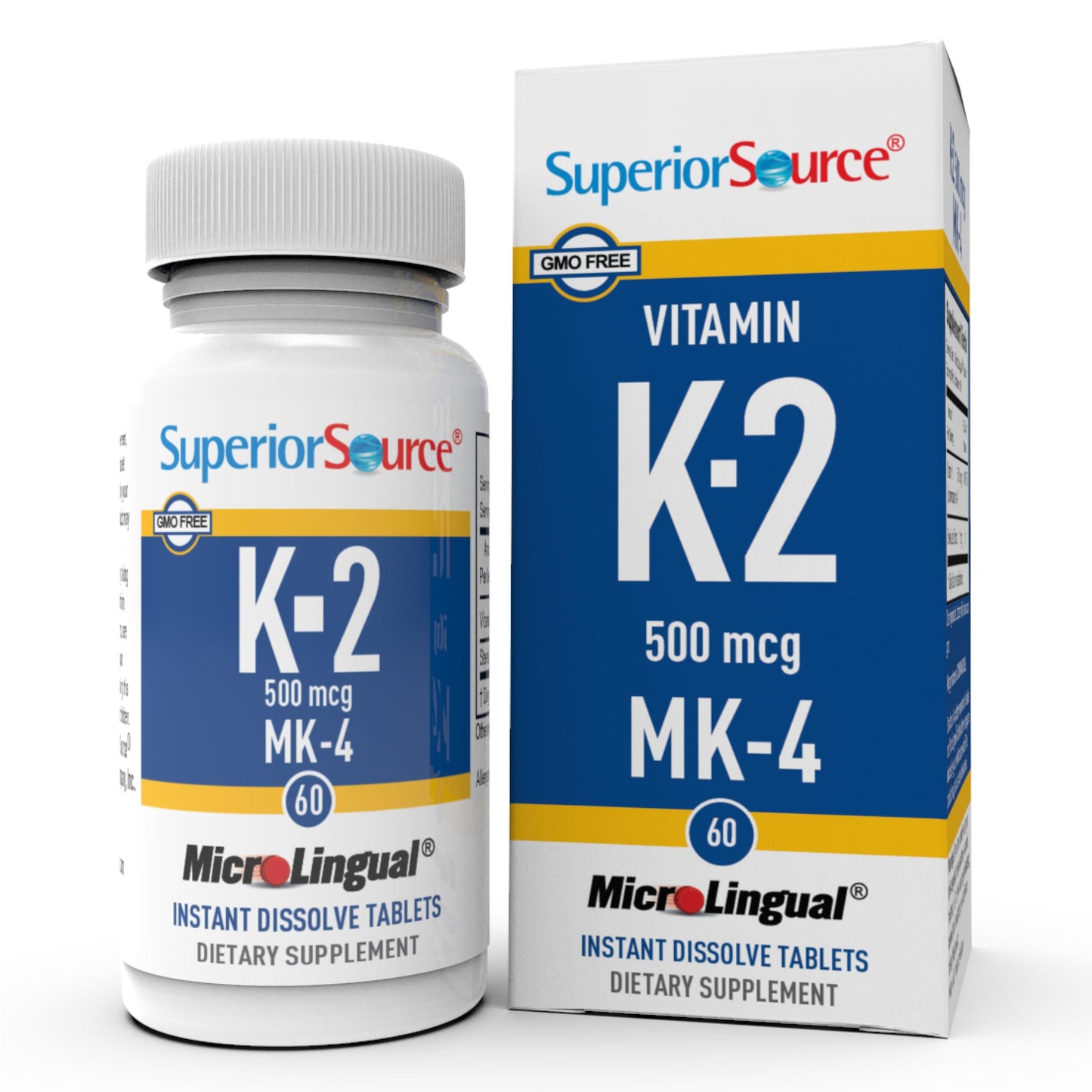 Vitamin K2 MK-4 500 mcg Sublingual - 60 Tablets