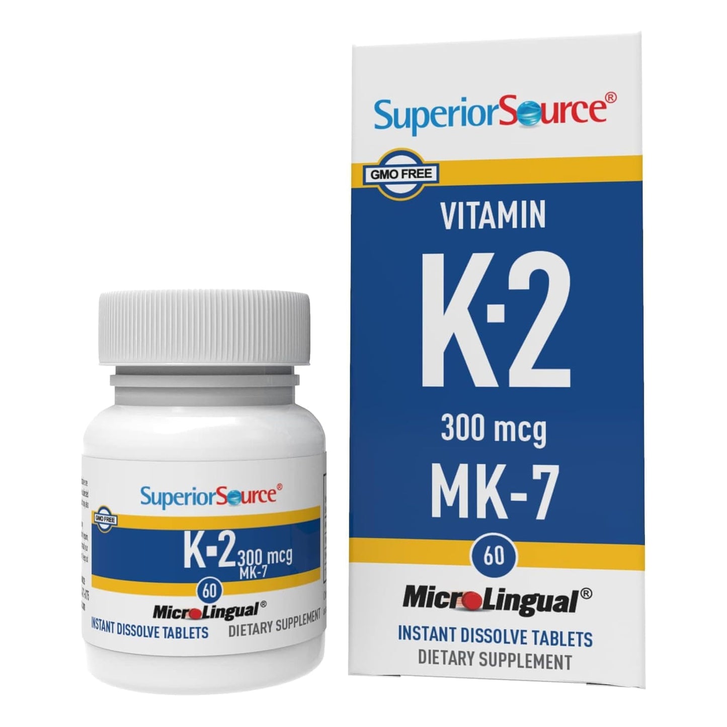 Superior Source Vitamin K2 MK-7 300 mcg - Sublingual 60 Tablets | Bone & Heart Health, Bariatric-Friendly