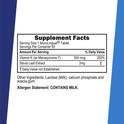 Superior Source Vitamin K2 MK-7 300 mcg - Sublingual 60 Tablets | Bone & Heart Health, Bariatric-Friendly