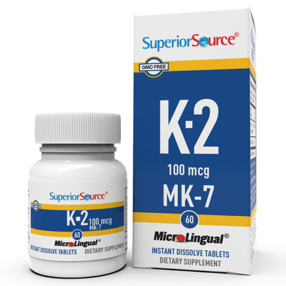 Superior Source Vitamin K2 MK-7 100 mcg – 60 Sublingual Tablets