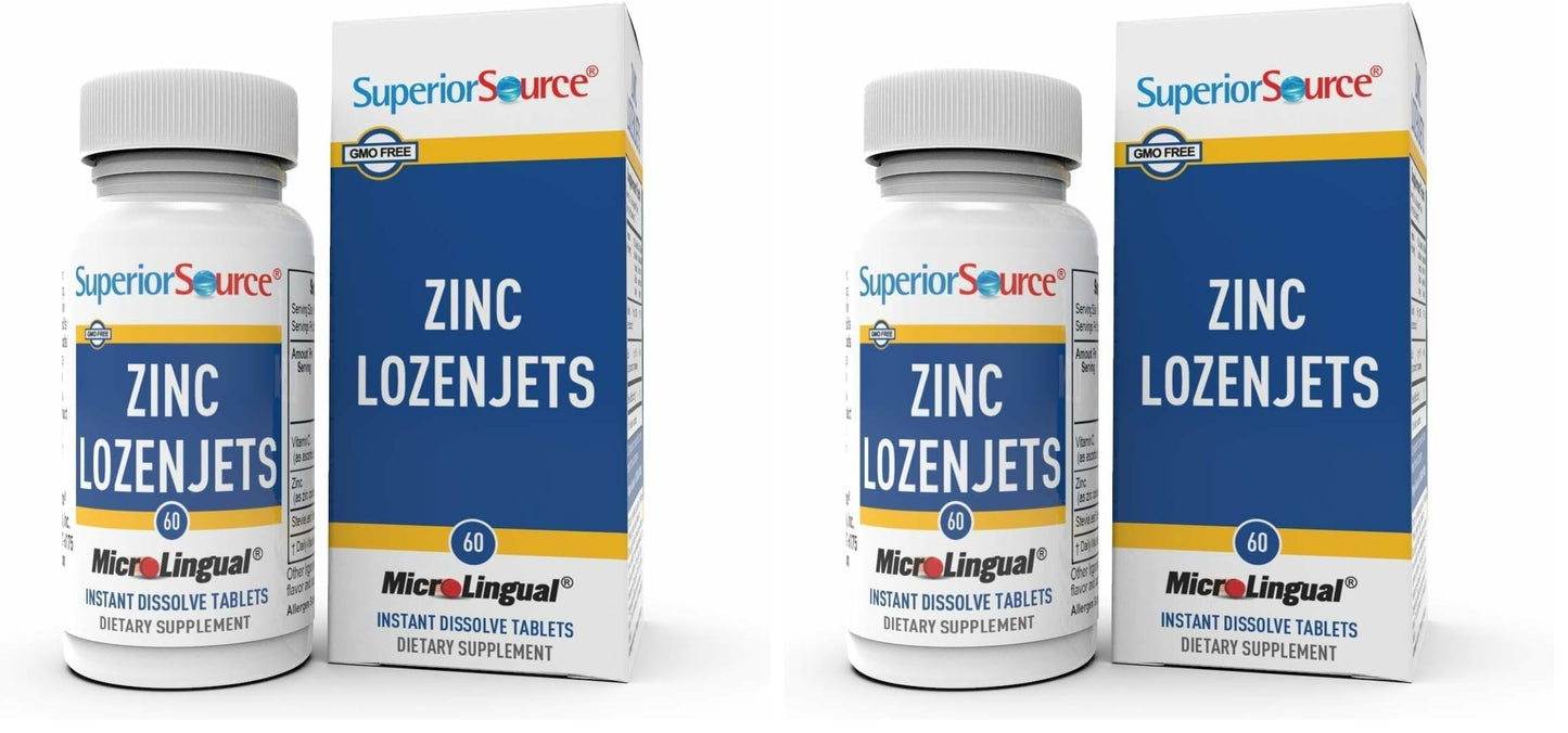Superior Source Zinc Lozenjets – Immune Support, Instant-Dissolve Tablets (Pack of 2)