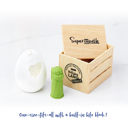 SuperMouth Bristles Baby Finger Brush – Soft Silicone, Bite Block, AR App