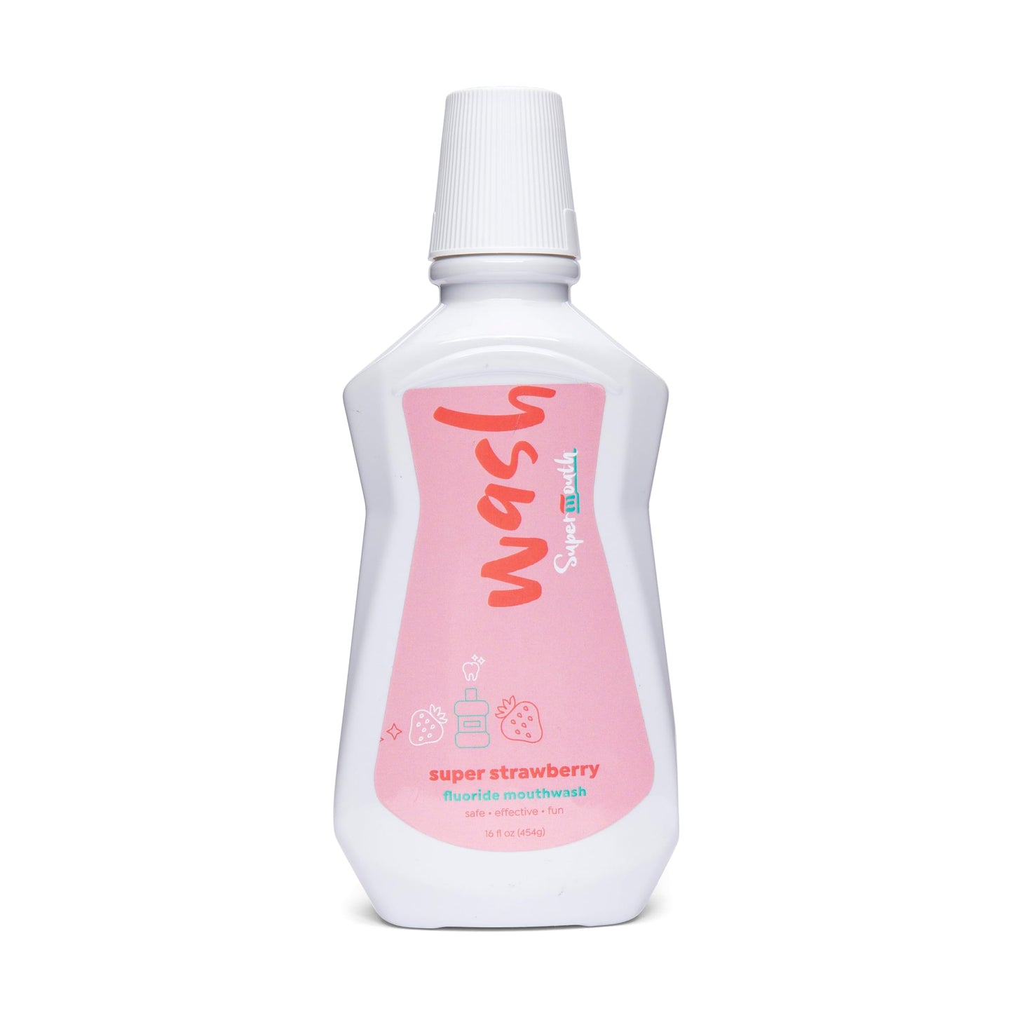 SuperMouth® Fluoride Mouthwash – Fluoride + Nano-Hydroxyapatite, Vitamins D3 & K2, Prebiotics, Alkaline pH 8.5, Alcohol-Free, Strengthens Enamel, Freshens Breath, Safe Clean Ingredients, Tasty Flavors