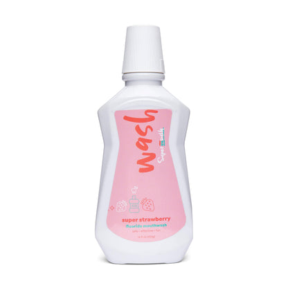 SuperMouth® Fluoride Mouthwash – Fluoride + Nano-Hydroxyapatite, Vitamins D3 & K2, Prebiotics, Alkaline pH 8.5, Alcohol-Free, Strengthens Enamel, Freshens Breath, Safe Clean Ingredients, Tasty Flavors