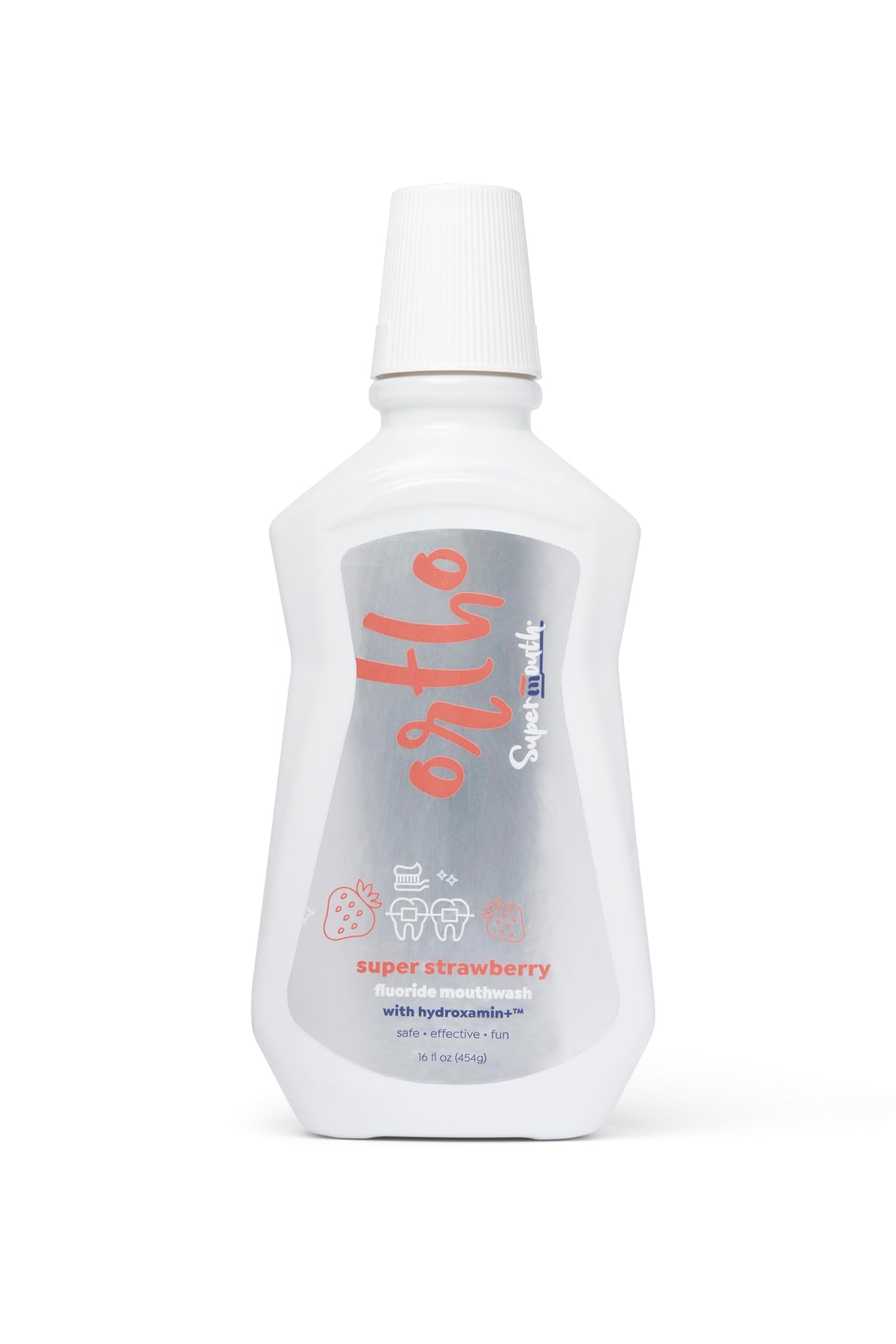 SuperMouth Ortho Mouthwash – Fluoride + Nano-Hydroxyapatite, D3 & K2, Prebiotics, Alcohol-Free