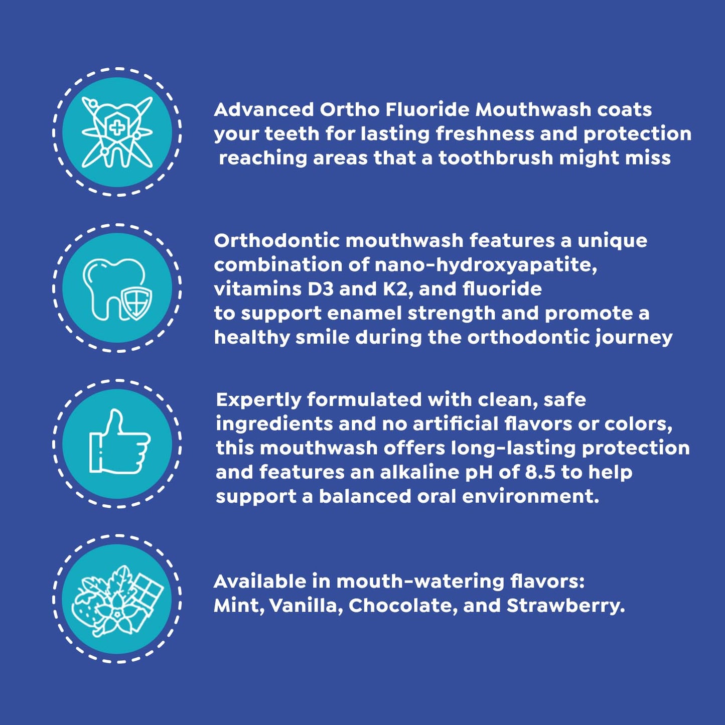 SuperMouth® Ortho Mouthwash – Fluoride + Nano-Hydroxyapatite, Prebiotics, Alcohol-Free, For Braces
