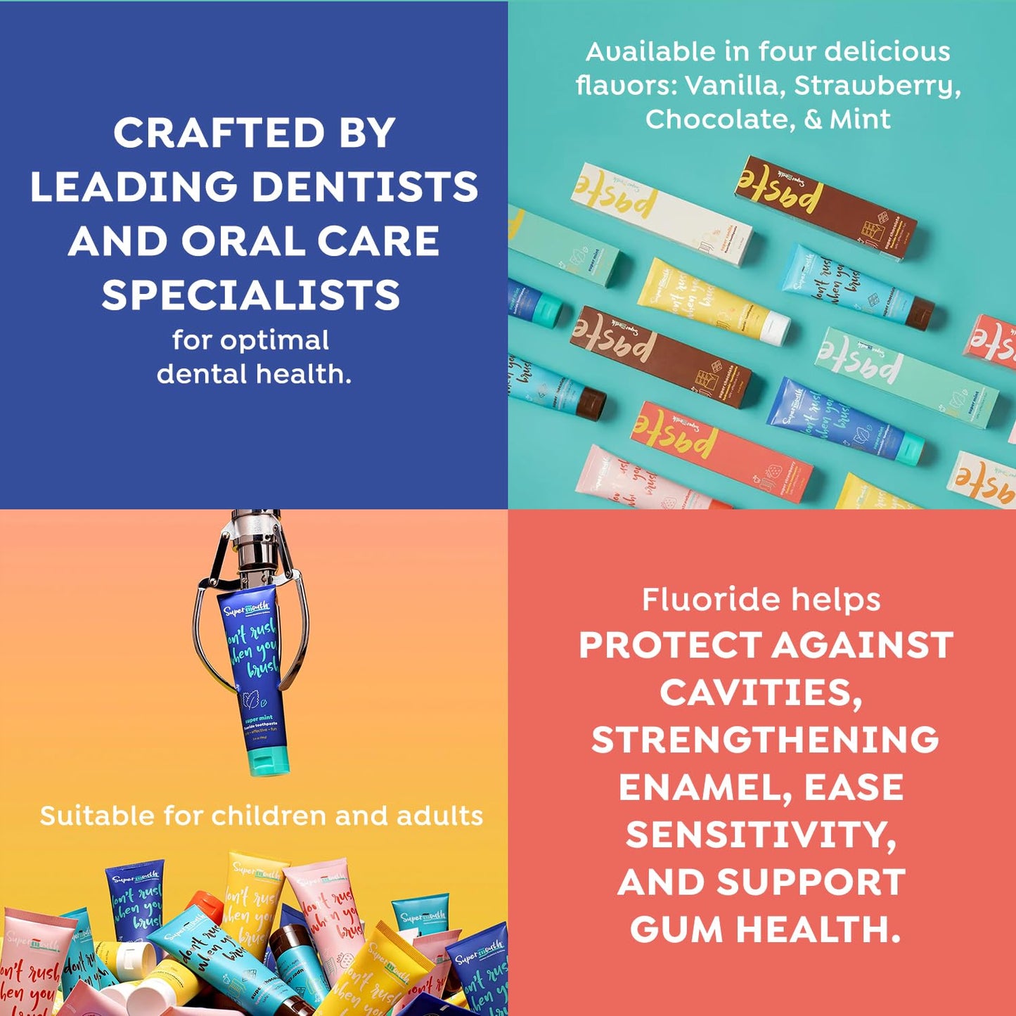 SuperMouth Fluoride Toothpaste for Adults & Kids | Cavities, Whitening, Nano Hydroxyapatite