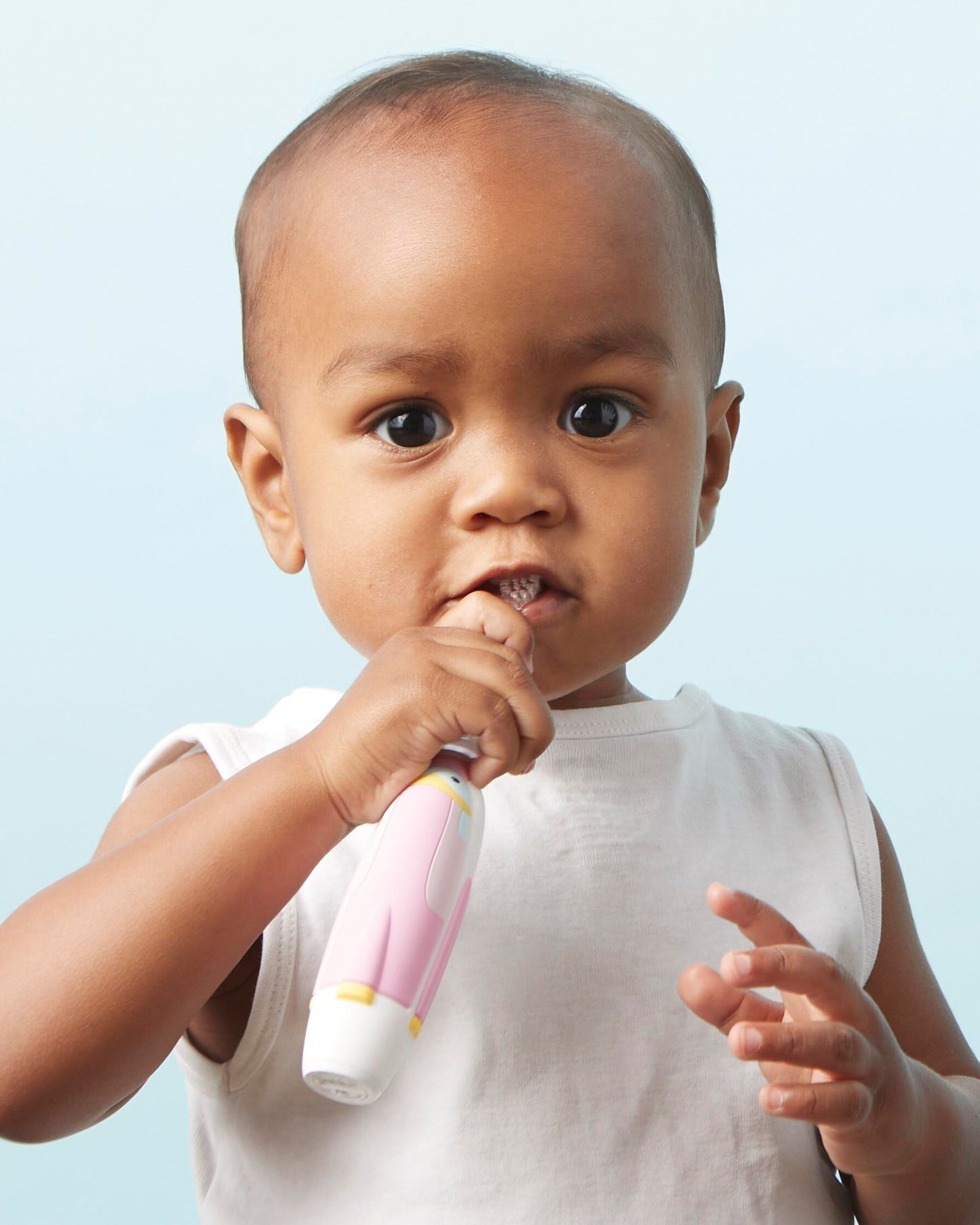 SuperMouth Turbo Twins Sonic Toothbrush for Babies 0-36 Months – Soft Bristles, Built-in Flashlight, AR Sticker Included