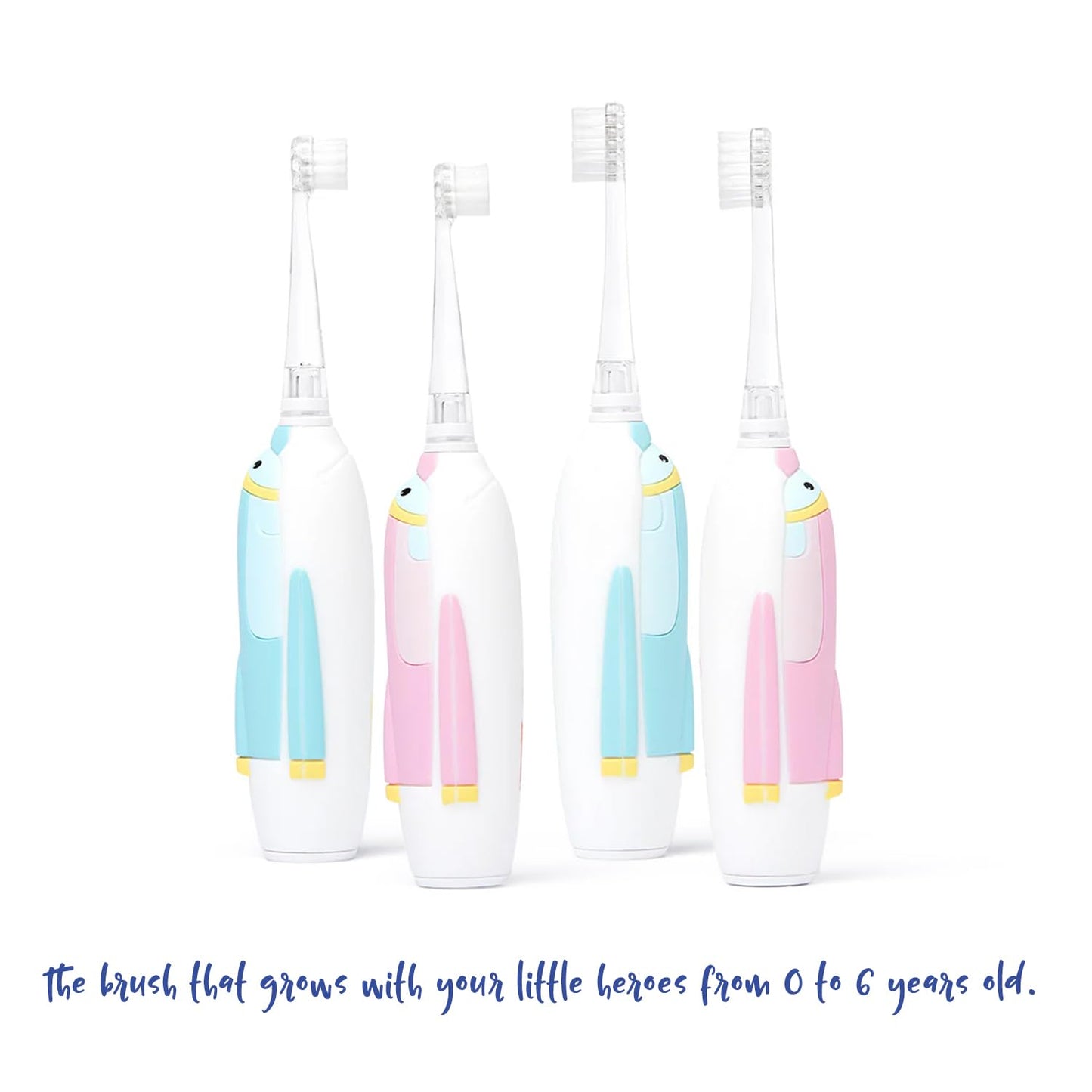 SuperMouth Turbo Twins Sonic Toothbrush for Babies 0-36 Months – Soft Bristles, Built-in Flashlight, AR Sticker Included