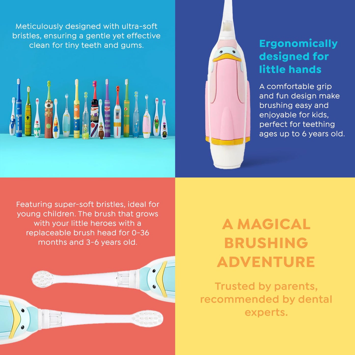 SuperMouth Turbo Twins Toothbrush for Kids – Battery-Powered ARSticker