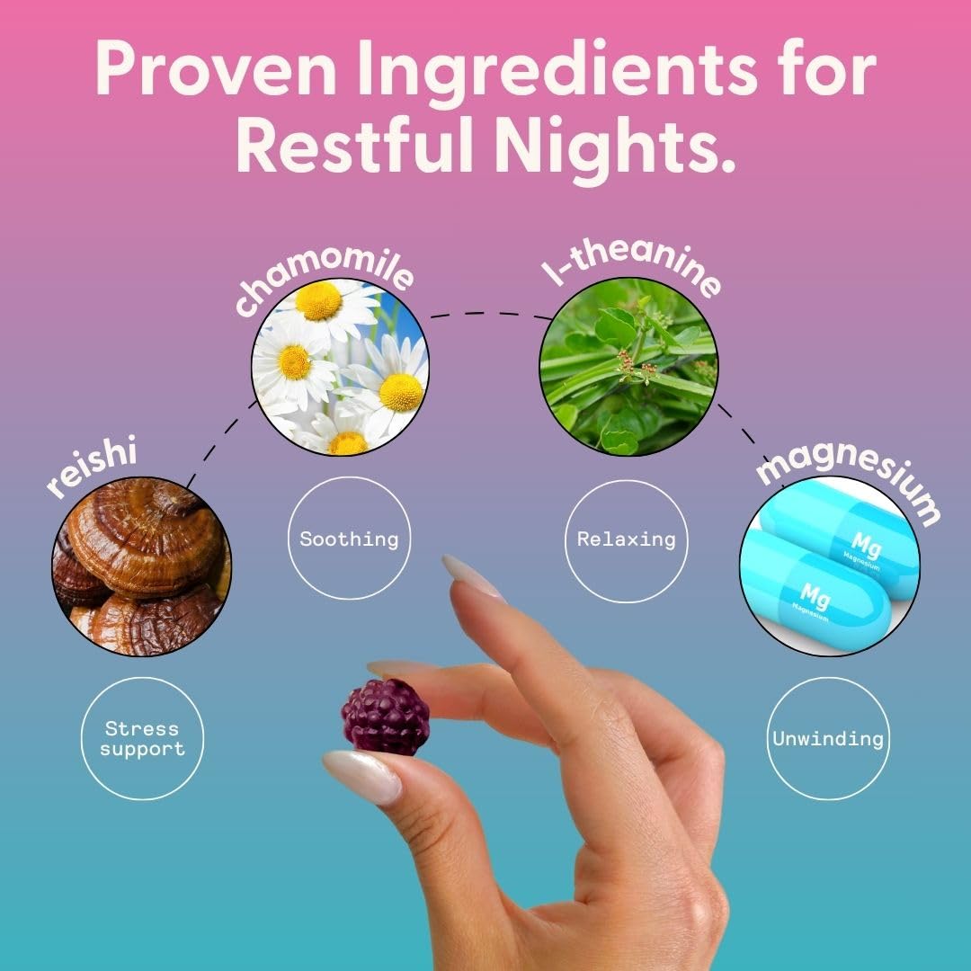 SuperMush Sleep Gummies for Adults – Vegan, Sugar-Free Mushroom Sleep Support (60 Gummies)