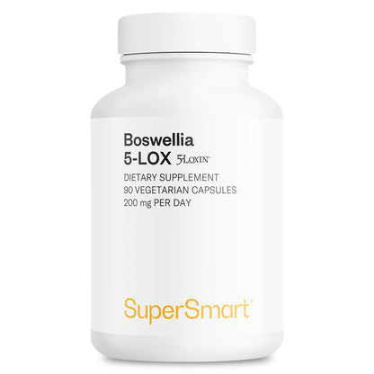 Supersmart - 5-Loxin 200mg per Day (Patented) - AKBA Supplement - 5-Loxin Boswellia Serrata Extract | Non-GMO & Gluten Free - 90 Vegetarian Capsules