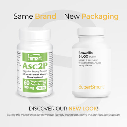 Supersmart - 5-Loxin 200mg per Day (Patented) - AKBA Supplement - 5-Loxin Boswellia Serrata Extract | Non-GMO & Gluten Free - 90 Vegetarian Capsules