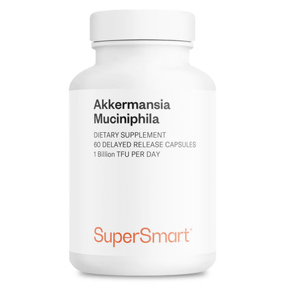 Supersmart Akkermansia Muciniphila 1B TFU per Day - Postbiotic Pasteurized Probiotic, 60 Capsules