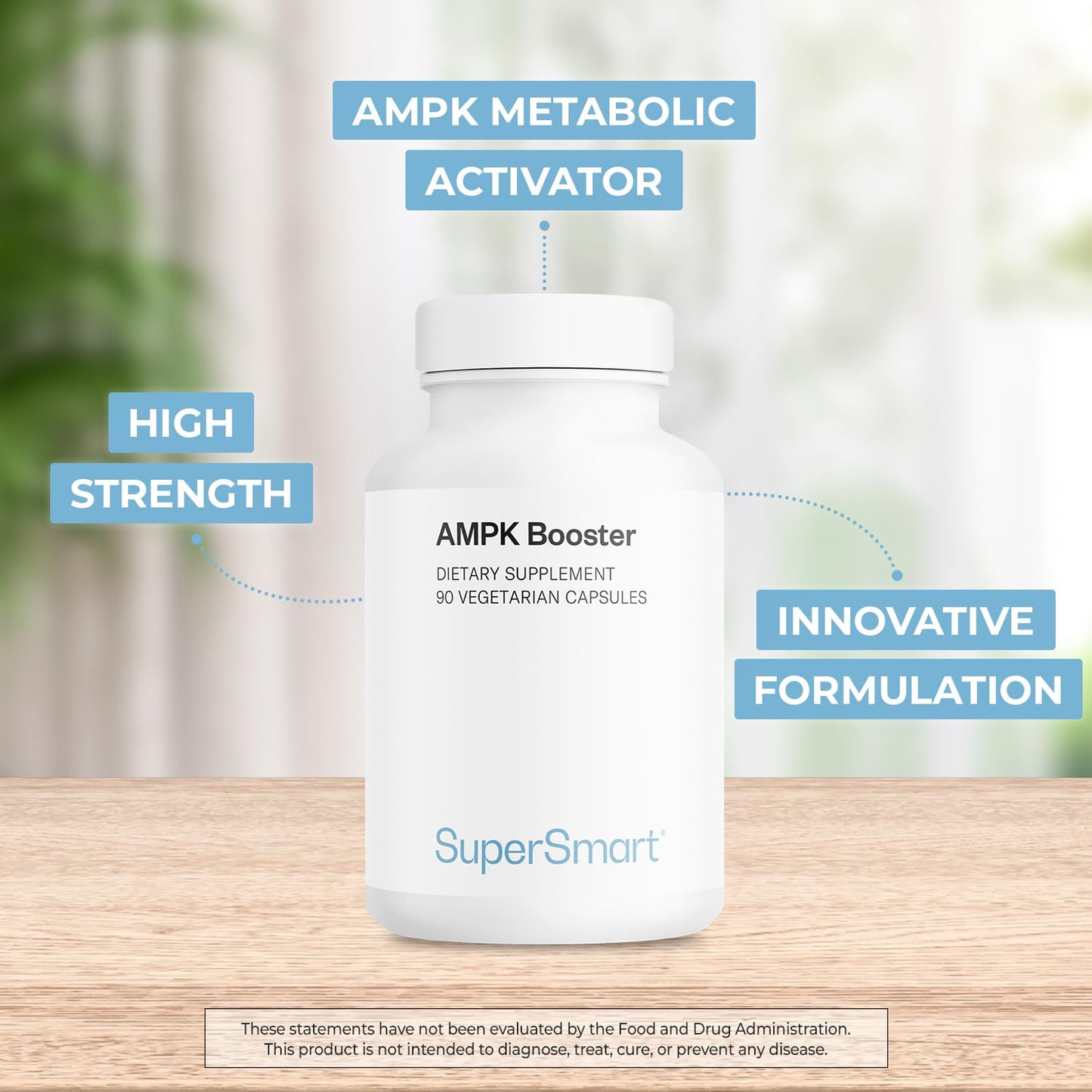 Supersmart AMPK Booster – Metabolic Activator with Berberine | Non-GMO & Gluten Free | 90 Vegetarian Capsules