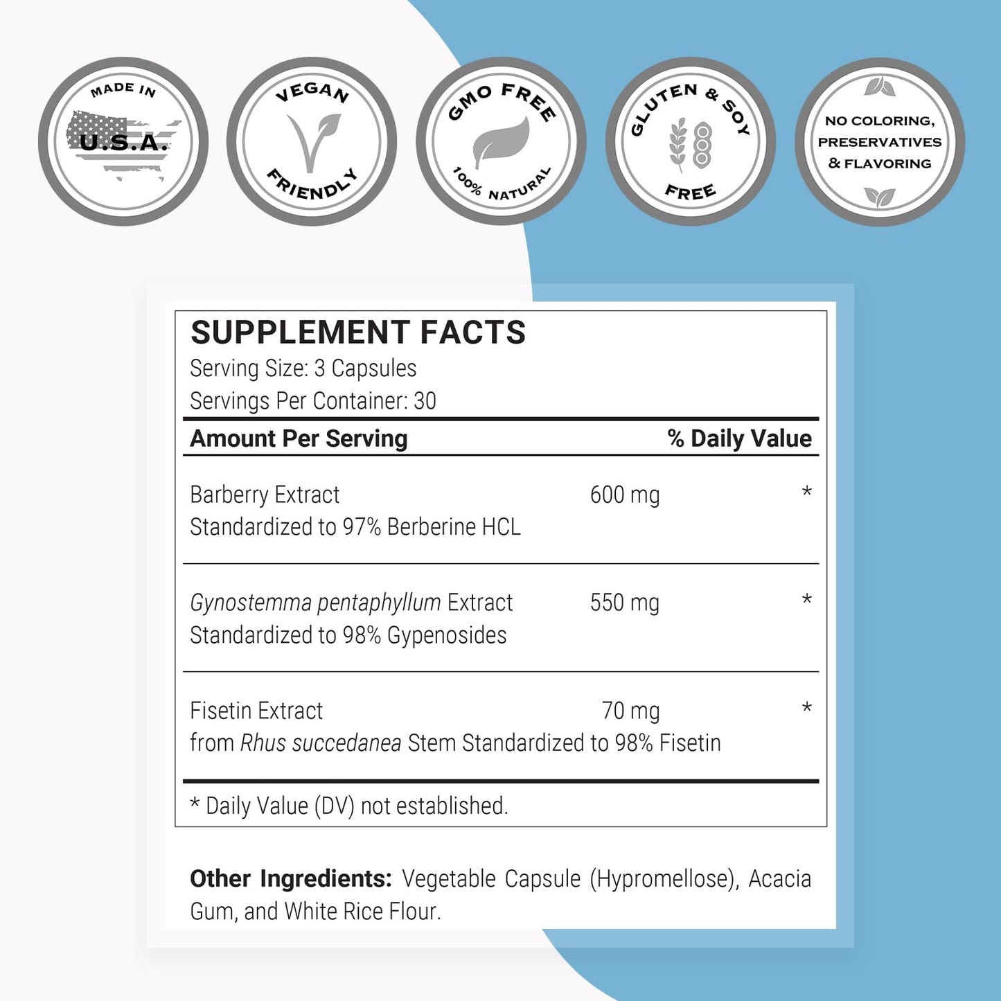 Supersmart AMPK Booster – Metabolic Activator with Berberine | Non-GMO & Gluten Free | 90 Vegetarian Capsules