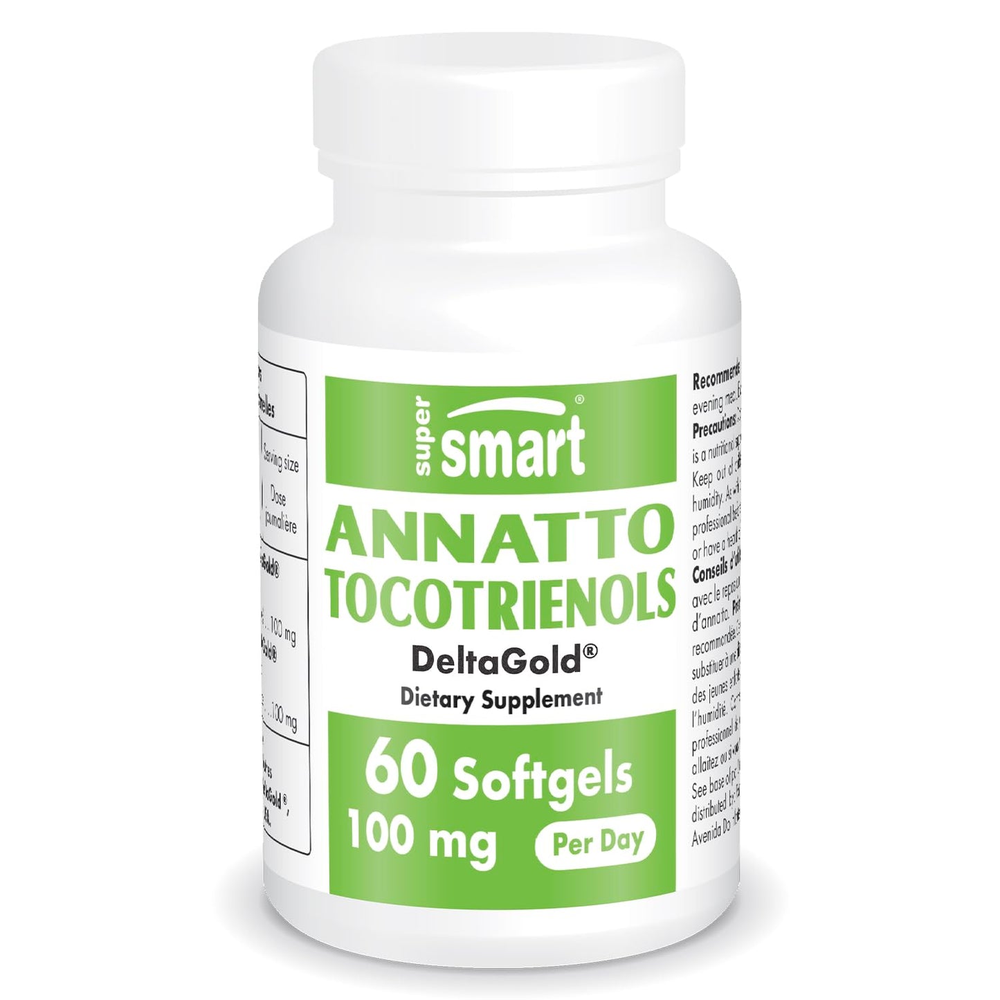 Supersmart Annatto Tocotrienols 100mg/Day - DeltaGold Vitamin E (60 Softgels)