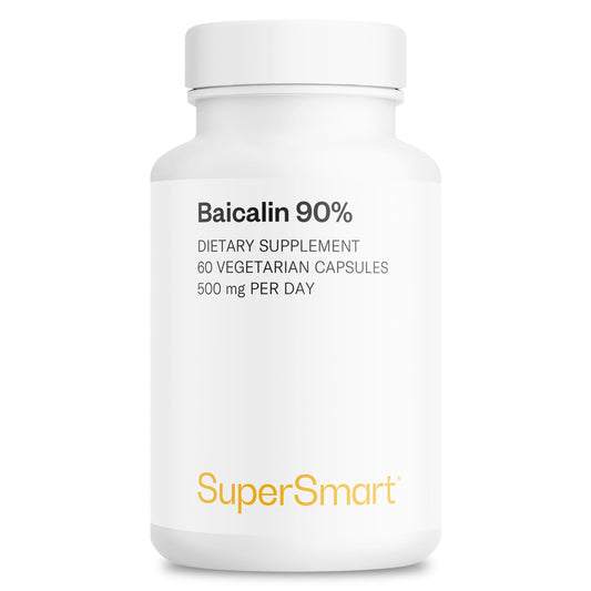 Supersmart - 90% Baicalin 500mg per Day (Scutellaria Baicalensis) - Chinese Skullcap Extract Supplement | Non-GMO & Gluten Free - 60 Vegetarian Capsules BritishVita | Premium UK Vitamins & Wellness Supplements