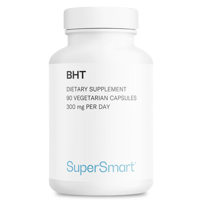Supersmart BHT Supplement 300mg Daily – Non-GMO, Gluten Free, 90 Vegetarian Capsules
