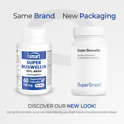 Supersmart Boswellia Extract 100mg per Day – ApresFlex AKBA 20% – Non-GMO, Gluten Free, 60 Vegan Capsules