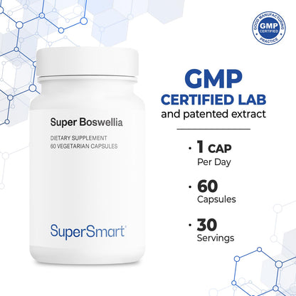 Supersmart Boswellia Extract 100mg per Day – ApresFlex AKBA 20% – Non-GMO, Gluten Free, 60 Vegan Capsules