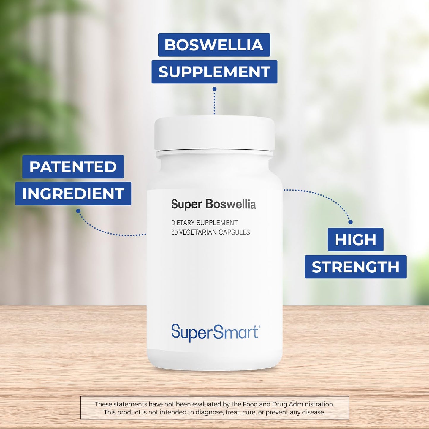 Supersmart Boswellia Extract 100mg per Day – ApresFlex AKBA 20% – Non-GMO, Gluten Free, 60 Vegan Capsules