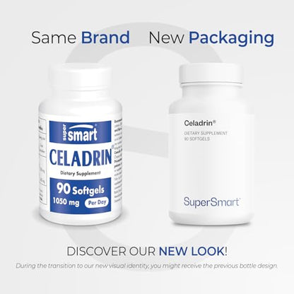 Supersmart Celadrin 1050mg per Day – Patented Esterified Fatty Acids | Non-GMO & Gluten Free | 90 Softgel Capsules