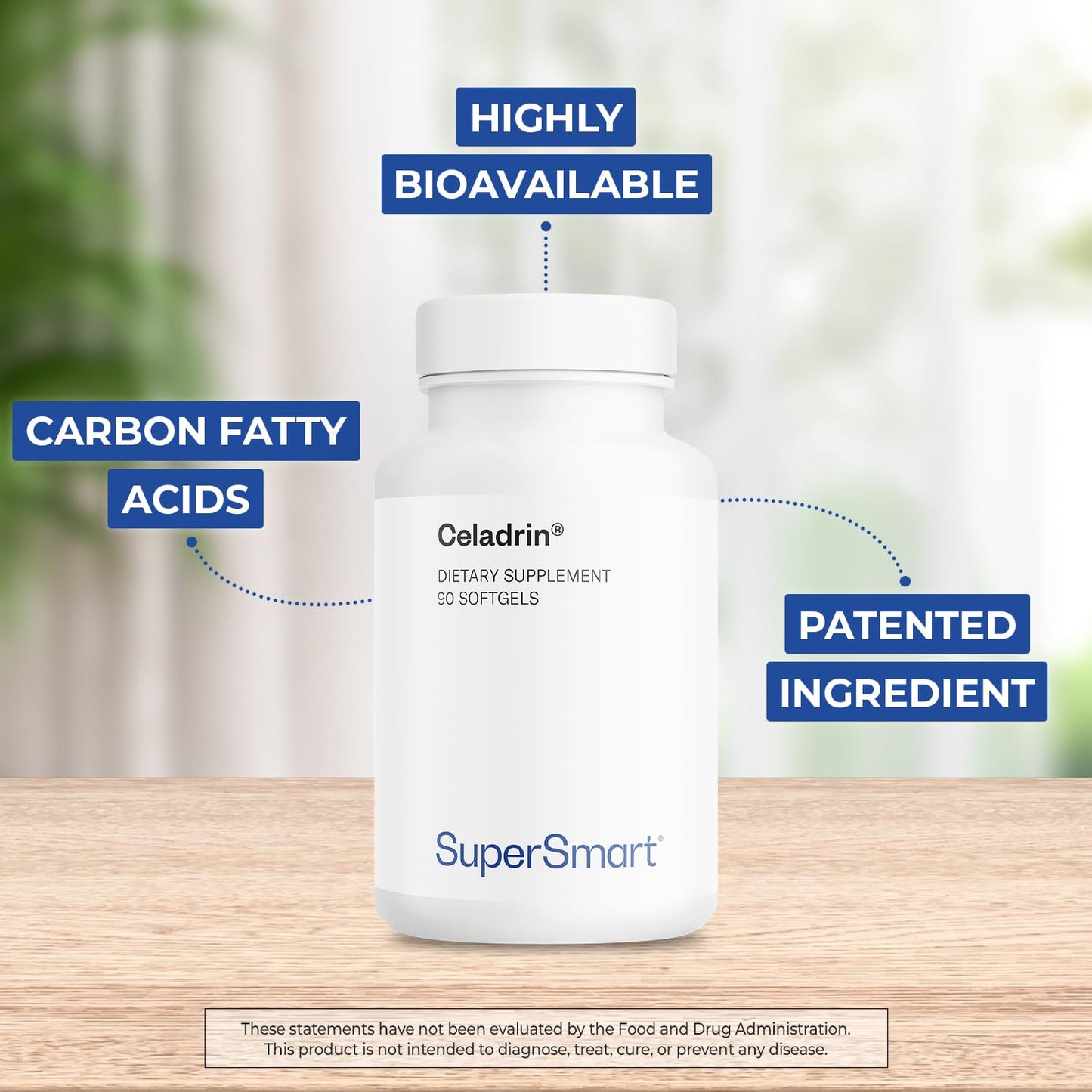 Supersmart Celadrin 1050mg per Day – Patented Esterified Fatty Acids | Non-GMO & Gluten Free | 90 Softgel Capsules