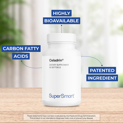 Supersmart Celadrin 1050mg per Day – Patented Esterified Fatty Acids | Non-GMO & Gluten Free | 90 Softgel Capsules