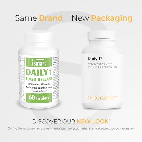 Supersmart Daily 1 Timed Release Multivitamin for Men & Women | BioPQQ, Quercetin & Fisetin | Made in USA