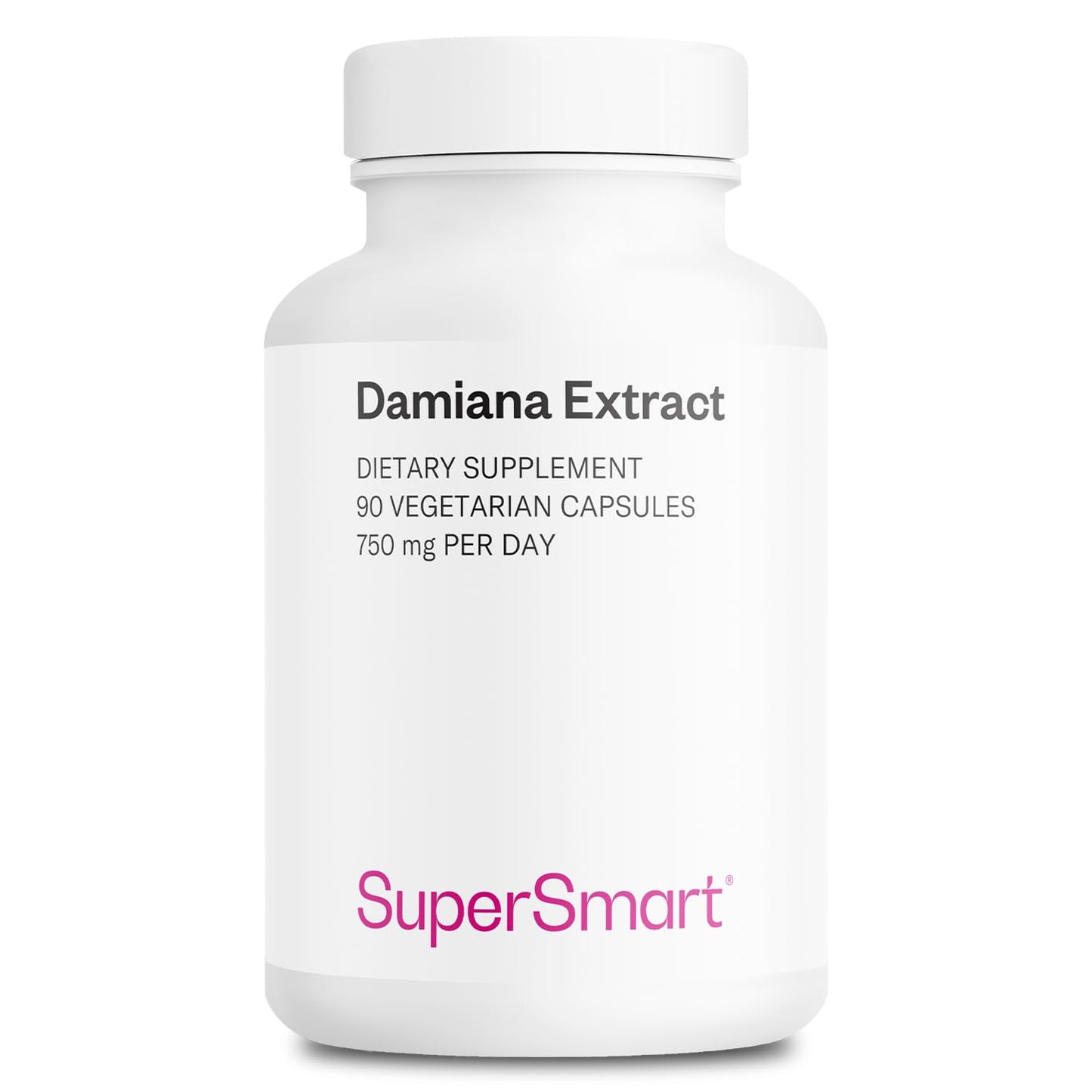 Damiana Extract 750mg per Day – Supersmart (Turnera Herb) | Non-GMO & Gluten Free | 90 Vegetarian Capsules