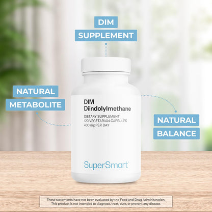 Supersmart DIM 400mg Daily – Non-GMO, Gluten Free, 120 Veg Caps