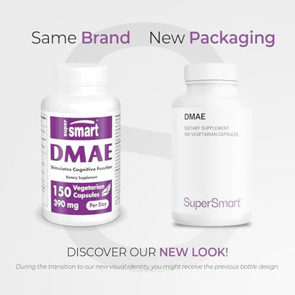 Supersmart DMAE 390mg - Non-GMO & Gluten Free | 150 Veg Capsules