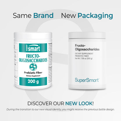 Supersmart Fructo Oligosaccharides Powder (FOS) - Prebiotic Inulin - 200 g - Non-GMO & Gluten Free