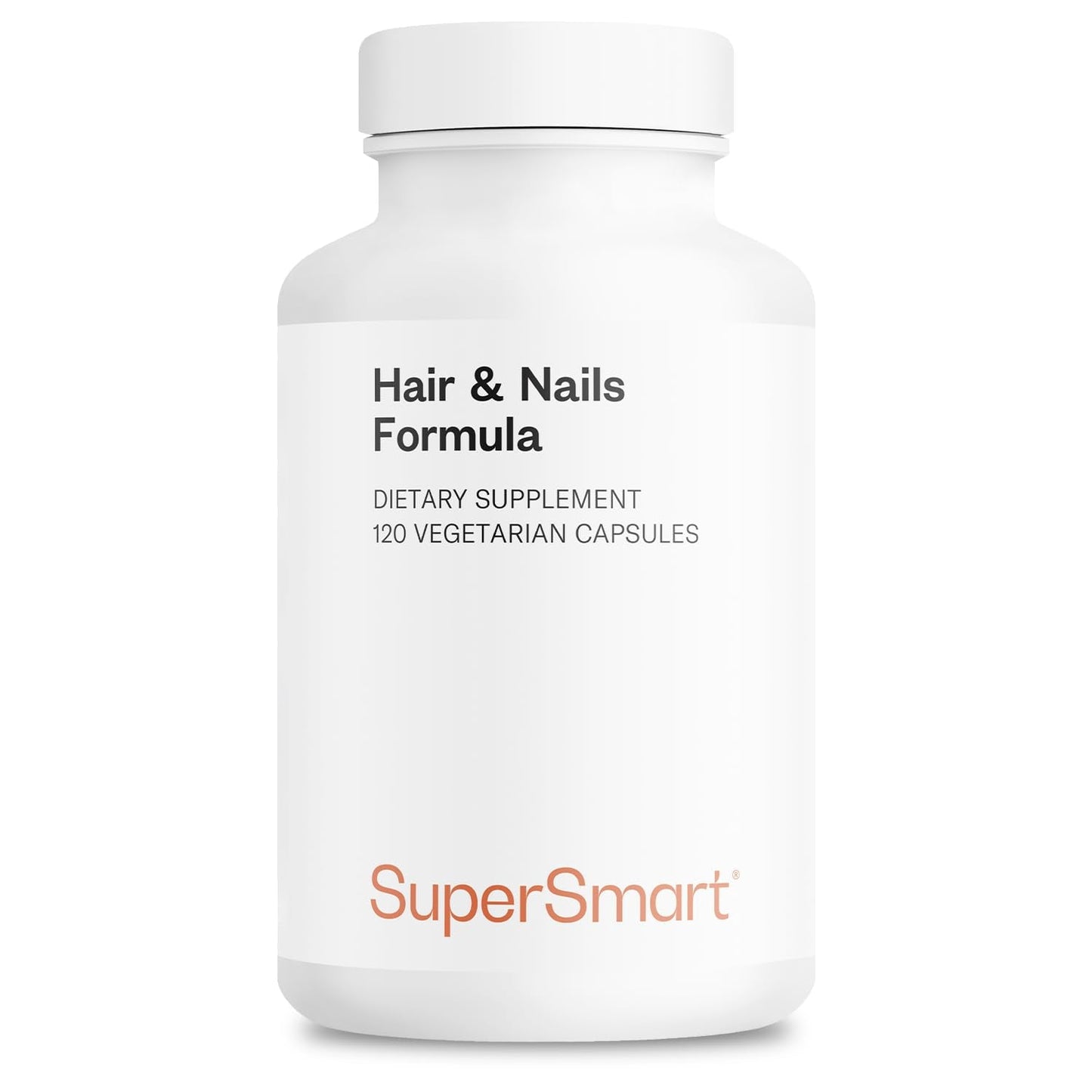 SuperSmart Hair & Nails Formula – Patented Solubilized Keratin (Cynatine HNS) with Biotin, Bamboo & MSM | Non-GMO & Gluten Free – 120 Vegetarian Capsules