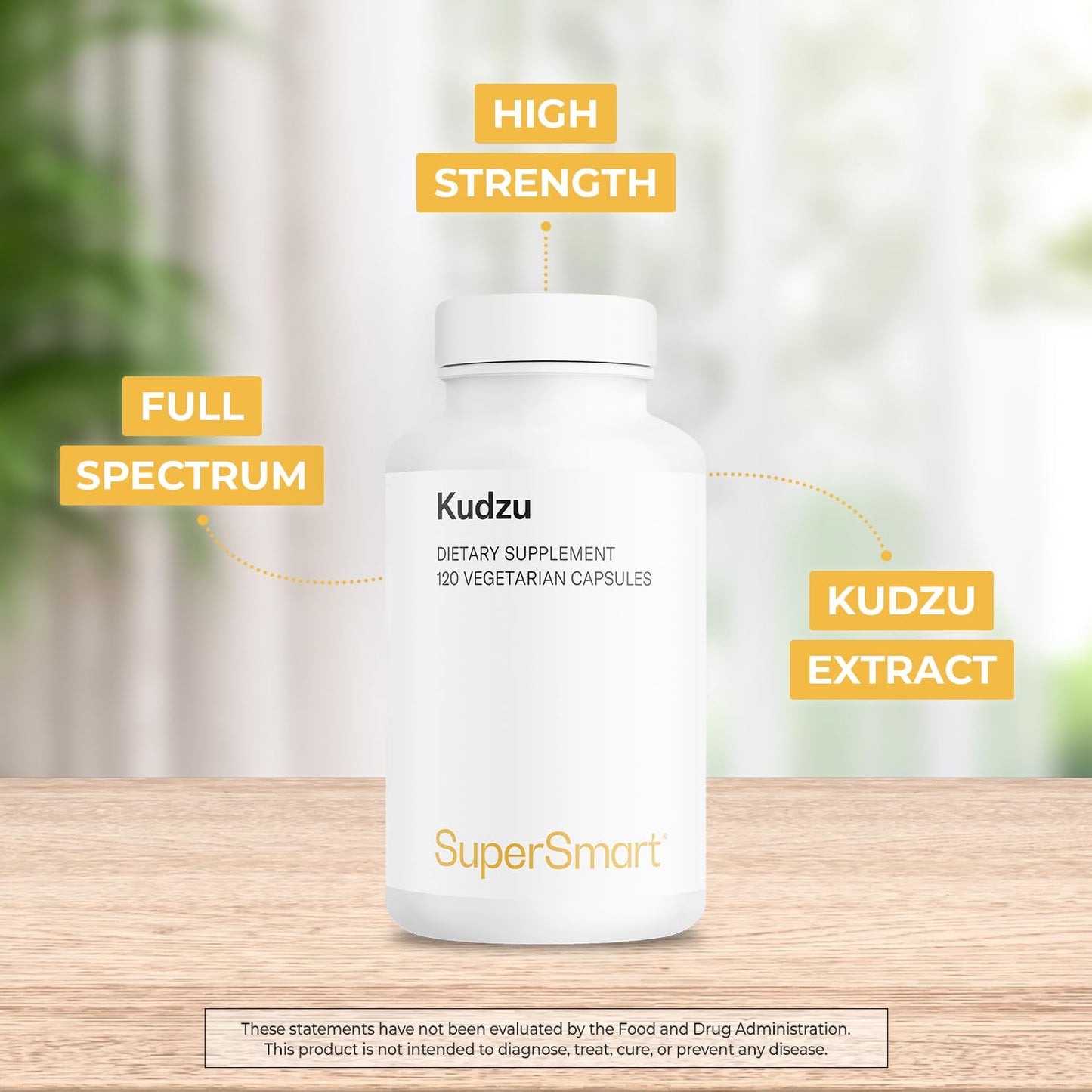 Supersmart Kudzu Extract 500 mg – Full Spectrum, Non-GMO, Gluten Free