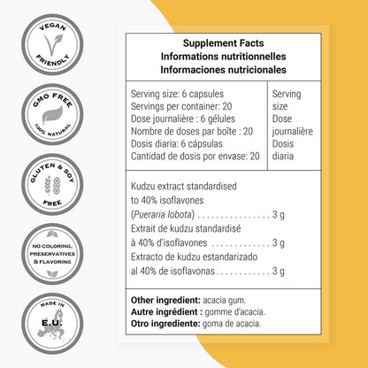 Supersmart Kudzu Extract 500 mg – Full Spectrum, Non-GMO, Gluten Free