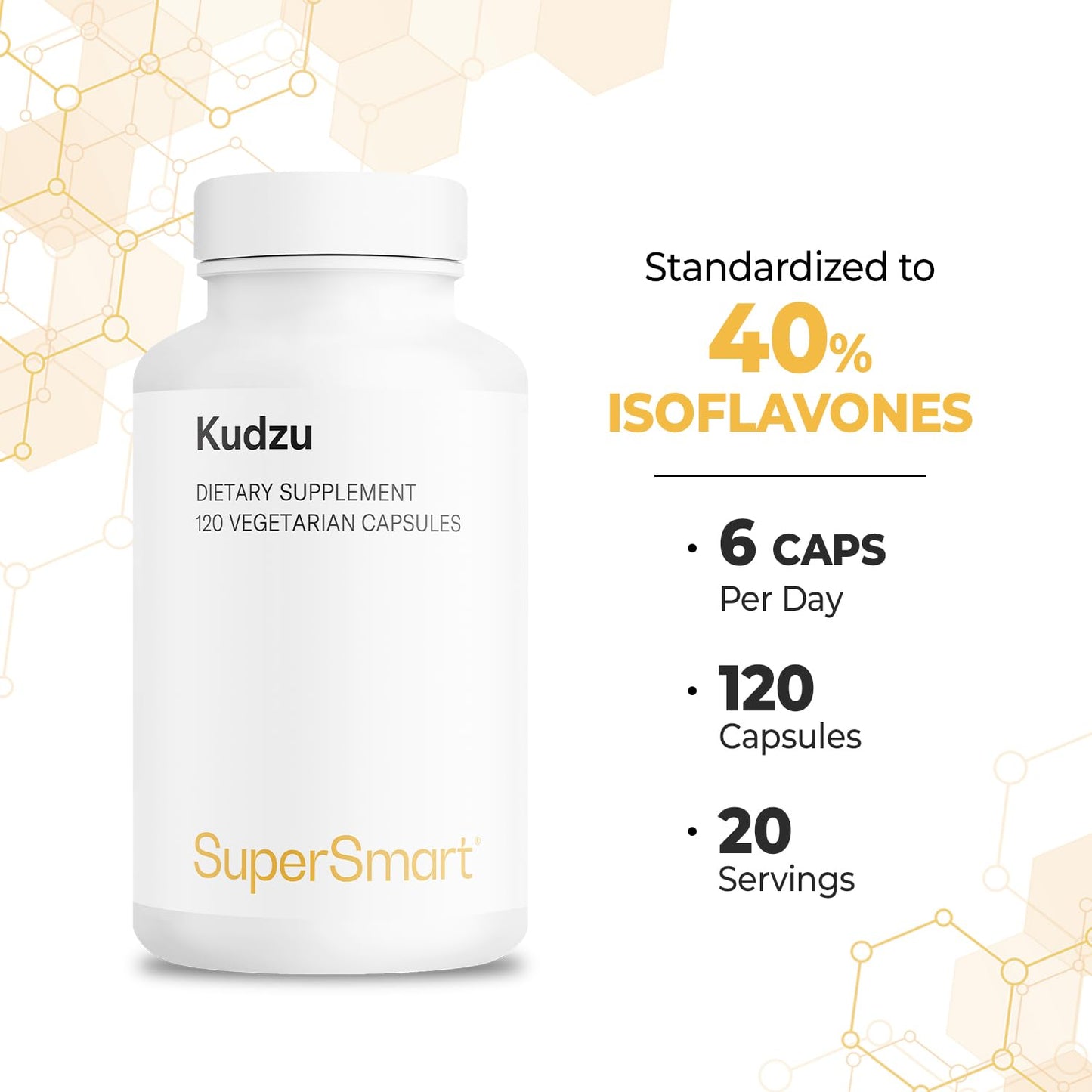 Supersmart Kudzu Extract 500 mg – Full Spectrum, Non-GMO, Gluten Free