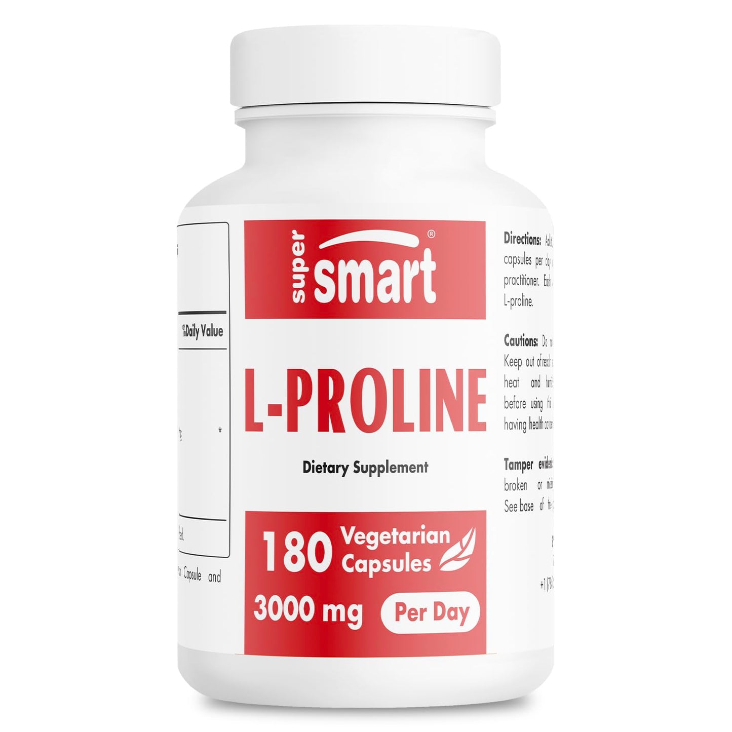 Supersmart L-Proline 3000mg/day – High Strength, Non-GMO Gluten Free
