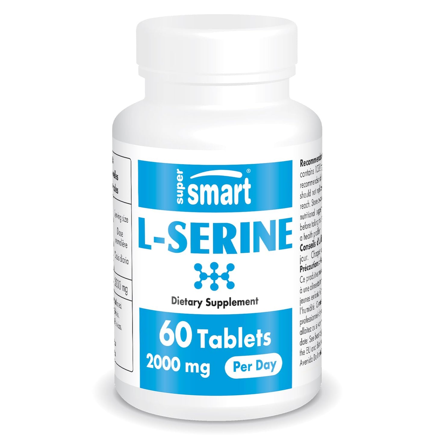 Supersmart L-Serine 2000mg Daily – 60 Tablets | Non-GMO & Gluten Free